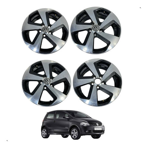 Jogo 4 Rodas Vw Fox Polo Golf Austin Gti M25 Aro 15 5 Furos Possui ...