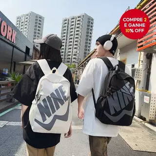  Nova mochila de ombro com estampa de letras da moda, grande capacidade, adequada para estudantes, combinável em vários