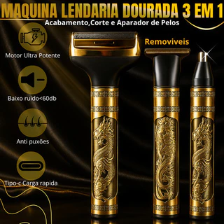 Máquina Dragão 3 Em 1 Para Barba, Bigode E Nariz Silencioso