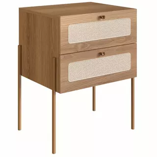 Mesa de Cabeceira 2 Gavetas Palhinha 28933 Linha Oslo Artesano
