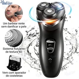 Presente para o Dia dos Namorados Barbeador Elétrico Homens Prova d'água Recarregável De Três Cabeças Maquina Shaver