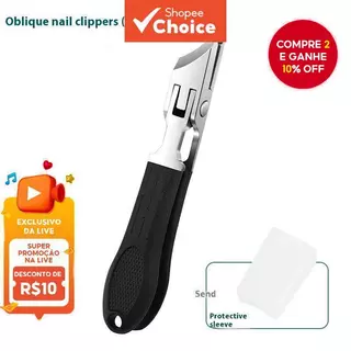 Tesouras para unhas oblíquas, cortador de unhas encravadas em aço inoxidável, aberturas grandes, anti-salpicos, preto, em Oferta na Shopee