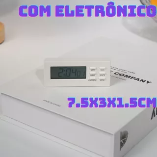Mini Temporizador Despertador Com Eletrônico Branco 7.5x3x1.5 Pode Silenciar Cronômetro Temporizador em Oferta na Shopee