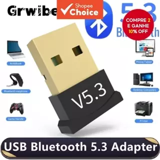 Adaptador USB Bluetooth 5.5 para áudio de laptop, computador, transceptor sem fio, dongle wifi, adaptador Ethernet. em Oferta na Shopee