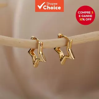 1 Par De Brincos De Estrela Banhados A Ouro De Aço Inoxidável Simples , Joias De Orelha De Casal Perfeitas Para 2025 em Oferta na Shopee