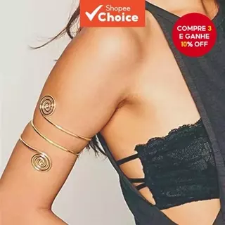 Pulseira De Anel De Braço Espiral De Uso Diário Para Mulheres-Moda Dourada E Prateada em Oferta na Shopee