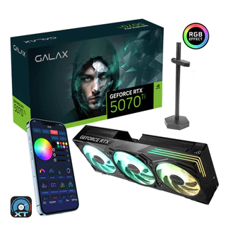 Placa de Vídeo Galax NVIDIA GeForce RTX 5070 Ti EX 1-Click OC, 16GB, GDDR7, ARGB, DLSS, Ray Tracing, 57IZN6MDBUEX