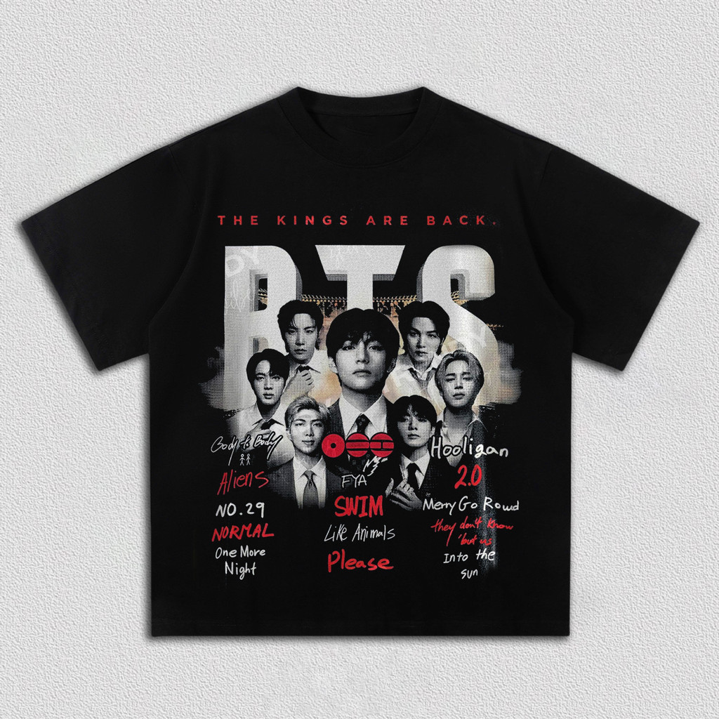 2026 Camiseta Masculina Feminina Estampa BTS The Kings Are Back T