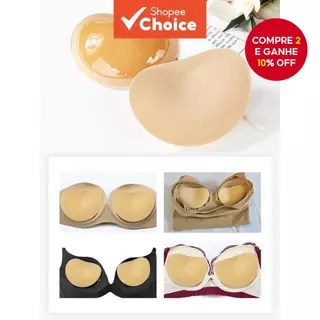 Almofadas De Peito Push-Up De 3 Cm De Espessura-Inserções De Aprimoramento Impermeáveis E Autoadesivas Para Maiôs (1 Par em Oferta na Shopee
