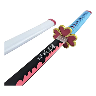 O-Katana Demon Slayer Mitsuri Kanroji Haste Bambu Cosplay Ornamento Decorativo Brinquedo Cosplay Coleção Suporte Mesa
