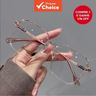 Óculos Bloqueadores De Luz Azul-De Computador Com Lente Transparente Armação Quadrada Anti-Radiação em Oferta na Shopee