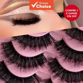 5 Pares De Extensões De Cílios 3D : Alta Qualidade , Volume-Perfeito Para Ocasiões Diárias Ou Especiais em Oferta na Shopee