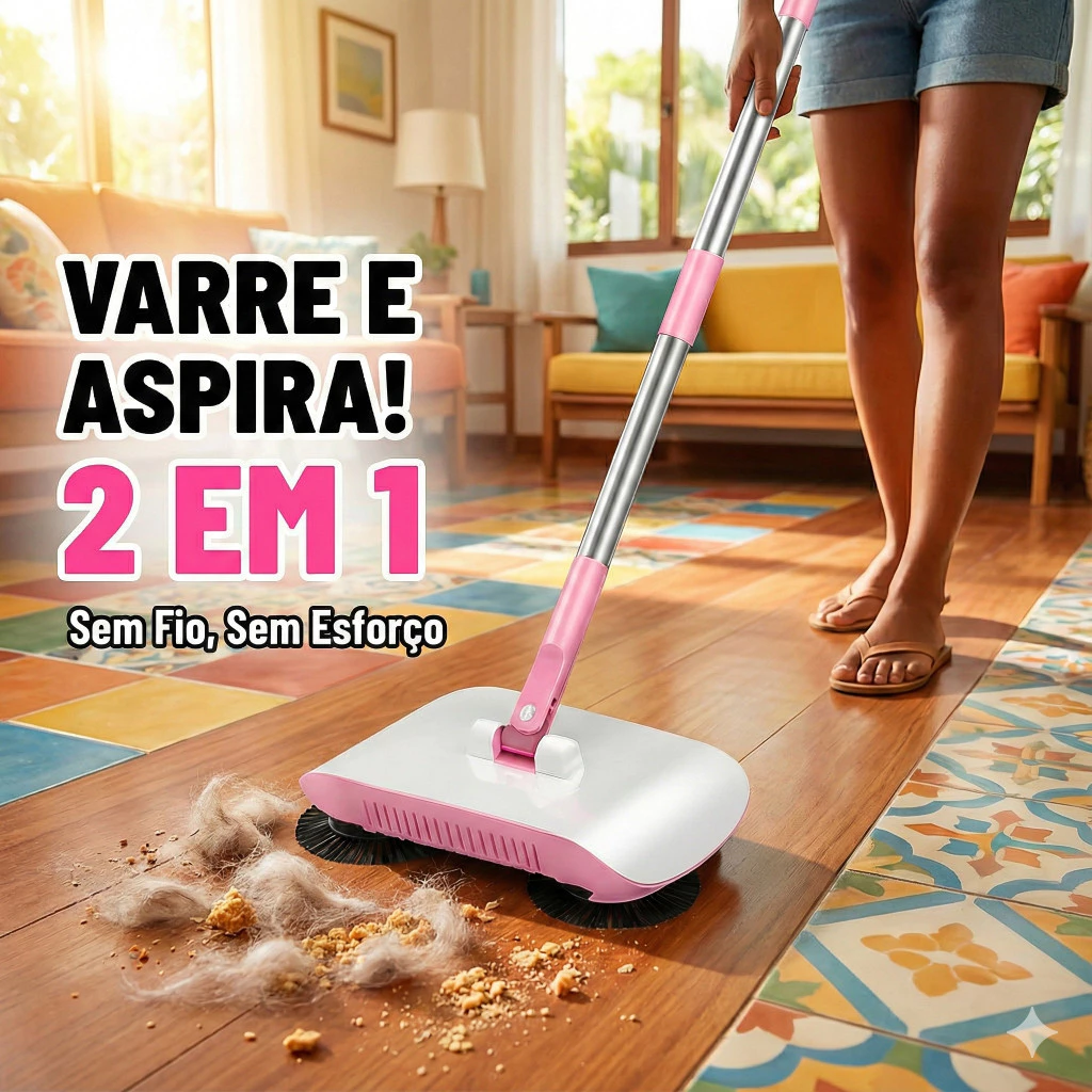 Vassoura Mágica 2 em 1: O Segredo para Limpar a Casa na Metade do Tempo