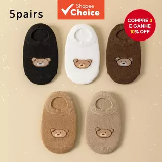 Meias De Tornozelo Para Bebê – Macias Com Estampa De Urso Meninos E Meninas | Infantis Fofas Antiderrapantes 5 Pares em Oferta na Shopee