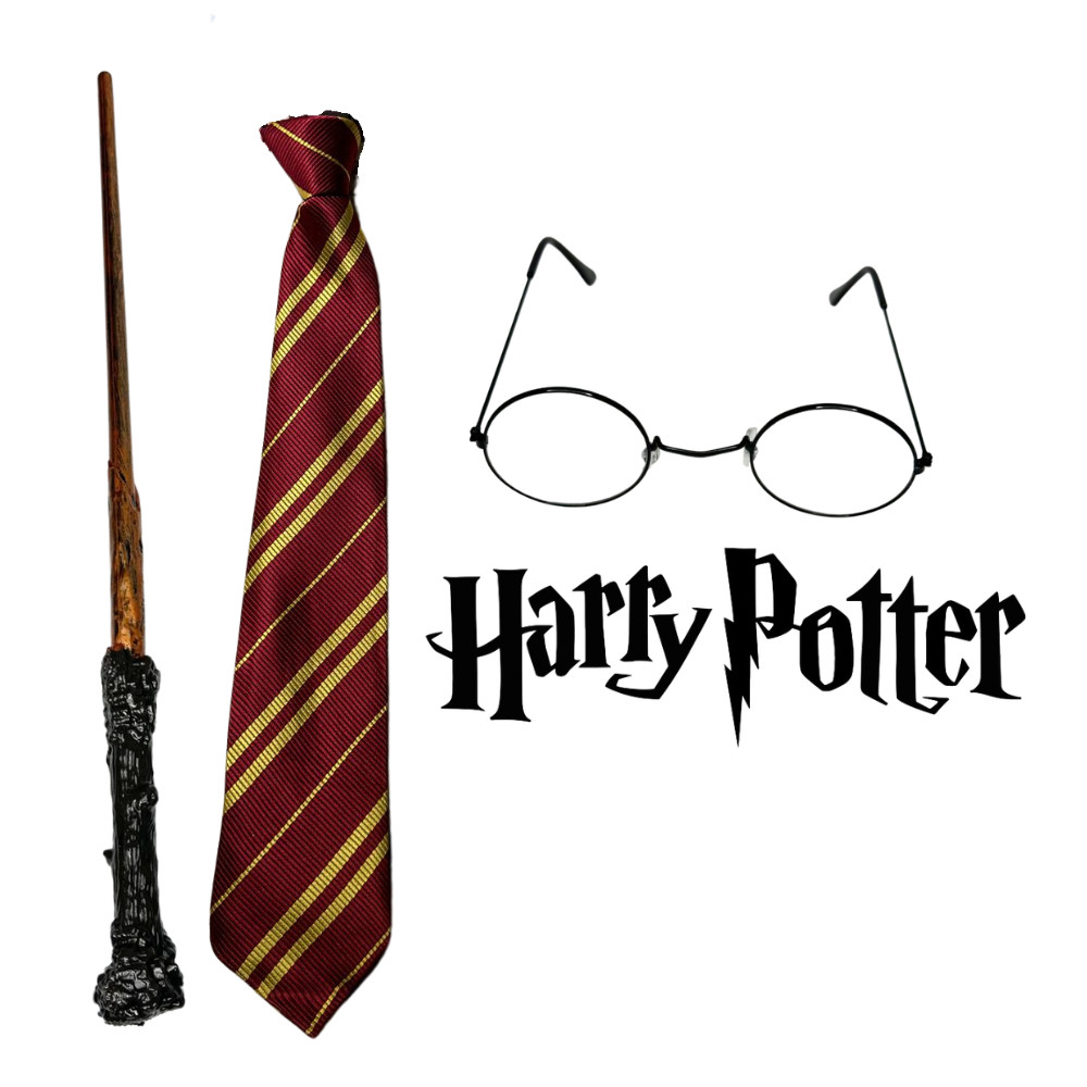 Fantasia Harry Potter Infantil e Adulto Kit Óculos Varinha e Gravata ...