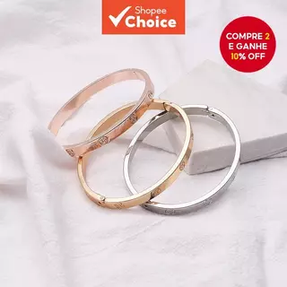 Novo Popular Pulseira De Casal De Aço Titânio Estilo Aberto Moda em Oferta na Shopee