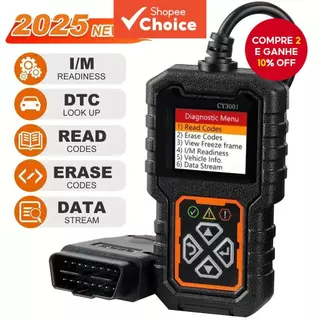 Scanner OBD2-Ferramenta De Diagnóstico Para Ler E Apagar Falhas Do Motor Todos Os Carros OBD II Desde 2008 em Oferta na Shopee