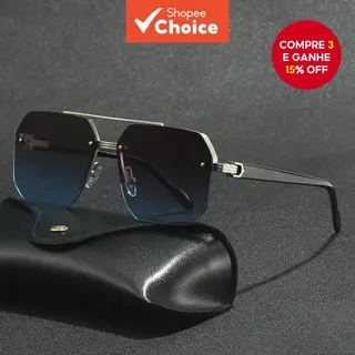 Óculos de Sol Geométricos Masculinos UV400 - Armação Oversized Leve para Condução e Esportes ao Ar Livre