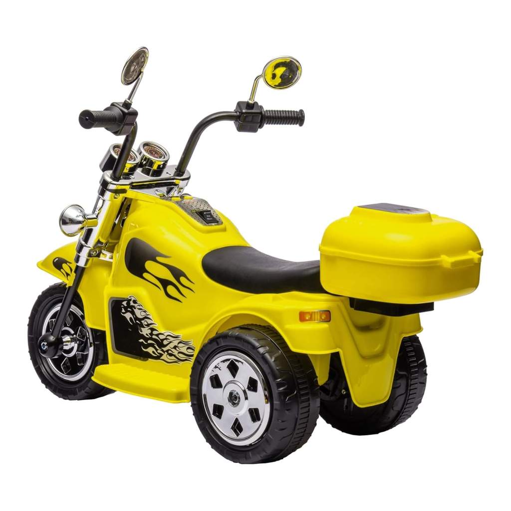 Mini Moto Elétrica Infantil Amarela c/ Bateria Recarregável 6V +3
