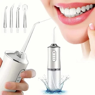 Kit 2 Irrigadores Bucais Portáteis Elétricos 230ml Recarregáveis–Jato de Água Forte/ Higiene Oral e Limpeza Profunda F7 em Oferta na Shopee