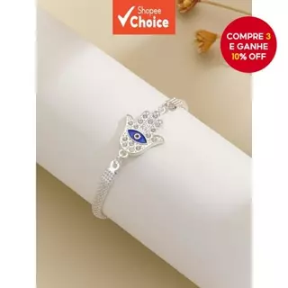 Pulseira De Cristal De Mau Olhado De Prata De 1 Peça Para Mulheres em Oferta na Shopee