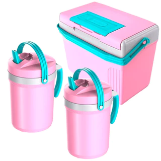 Kit Termolar 2 Jarras Térmicas 2,5L para Bebidas Geladas e 1 Caixa Cooler Térmica Rosa 8 Litros em Oferta na Shopee