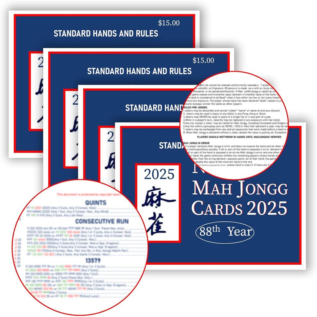 Carte grande taille de la National Mah Jongg League 2023 - Carte Mah