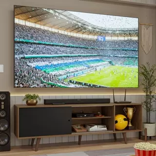 Rack para TV até 80 Polegadas 160cm com Pés Rustic/Preto Torino Madesa em Oferta na Shopee