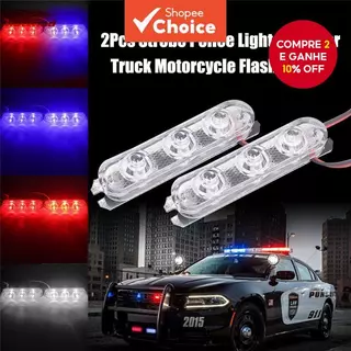 Luzes De Advertência Estroboscópicas De 3 LED De 2 Peças Para Carro , Caminhão E Motocicleta-Piscantes De Emergência Tra Luzes De Advertência Estroboscópicas De 3 LED De 2 Peças Para Carro , Caminhão E Motocicleta-Piscantes De Emergência Tra