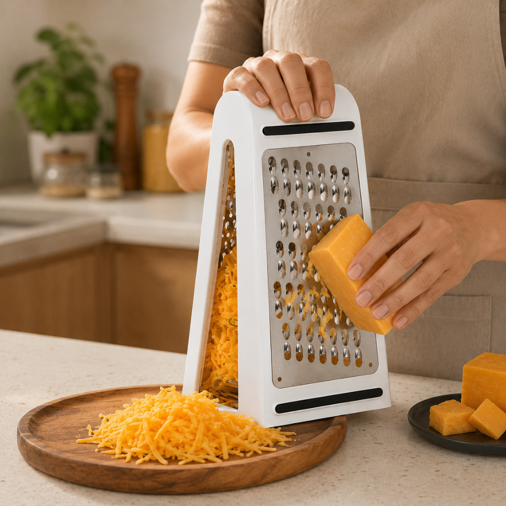 Ralador Com Recipiente De Queijo Manual Inox Fatiador Cortad