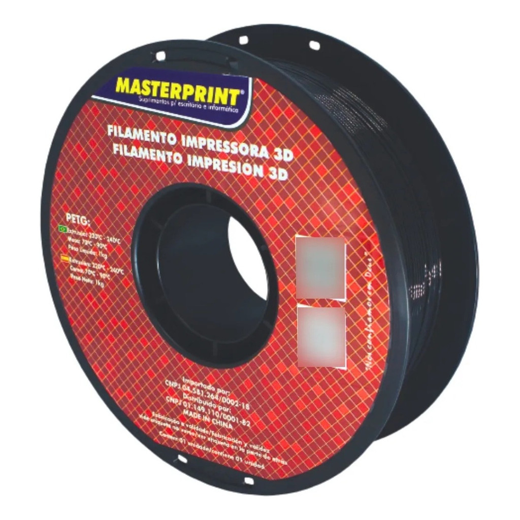 Filamento De Impressora 3d Petg 1,75mm 1kg Preto Masterprint
