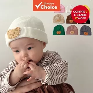 Gorro De Bebê De Urso De Desenho Animado – Chapéu De Inverno De Malha Macia Para Bebês E Crianças De 0 A 2 Anos em Oferta na Shopee