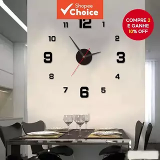 Relógio De Parede DIY Sem Moldura – Decalque Silencioso E Criativo Para Casa , Sala De Estar Escritório em Oferta na Shopee