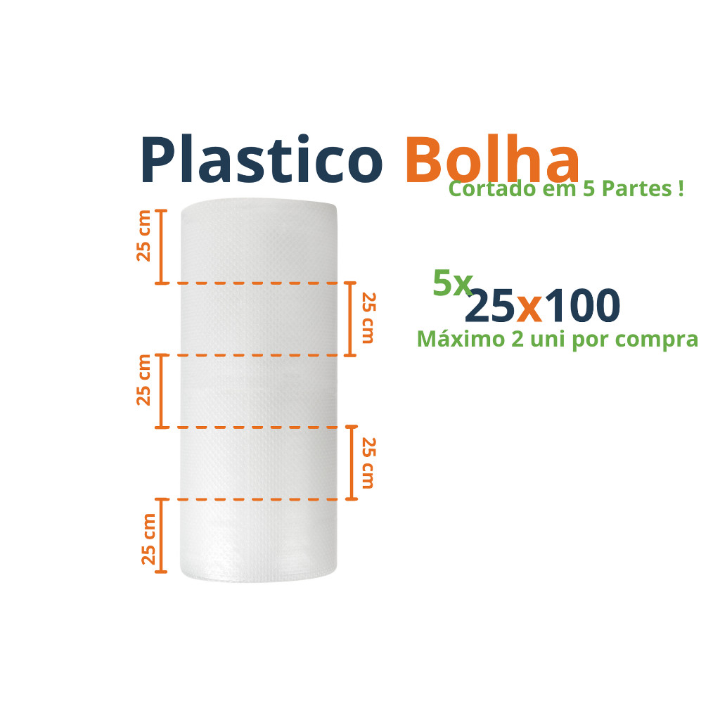 1 Plástico Bolha 1,30x100 Metros Cortado Em 5 P/ Mudança