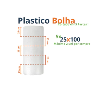 1 Plástico Bolha 1,30x100 Metros Cortado Em 5 P/ Mudança