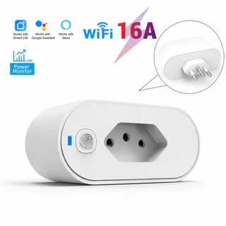 Tomada Inteligente WiFi 16A Smart Life Alexa Google Home Monitor Energia Bivolt Automática