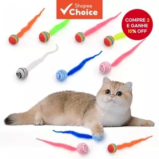Brinquedos Para Gatos Bola De EVA Com Lagarta Colorida , Resistente À Mordida , Varinha Interativa Gatinhos
