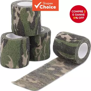 Fita De Camuflagem Autoadesiva 5cm * 4.5m , Bandagem Invisível De Acampamento À Prova D'água Para Caça em Oferta na Shopee