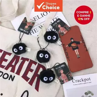 Chaveiro Fofo De Bola De Fuligem Estilo Japonês-Adorável Pingente De Boneca De Pelúcia Para Bolsas , Telefones E Present