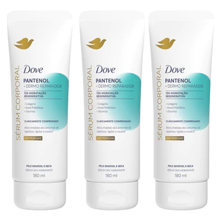 Kit 3 Und Dove Sérum Corporal com Pantenol 180ml em Oferta na Shopee