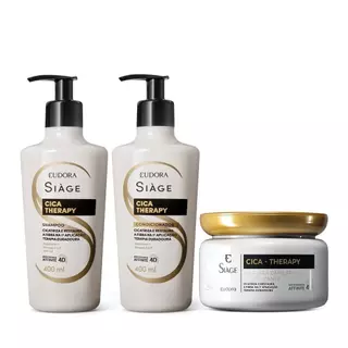 Combo Siàge Cica-Therapy: Shampoo 400ml + Condicionador 400ml + Máscara Capilar 250g em Oferta na Shopee