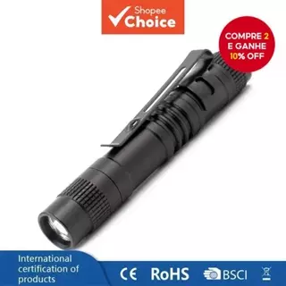 Mini Lanterna Pequena Em Forma De Caneta , Liga De Alumínio À Prova D'água Com Clipe Para Lâmpada Presente , em Oferta na Shopee
