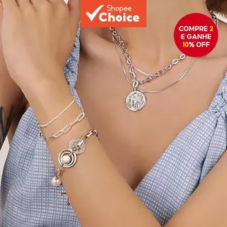 Pulseira Minimalista De Contas De 1.7 Mm Para Mulheres Com Pingente Banhado A Prata , Joias Elegantes E Versáteis em Oferta na Shopee