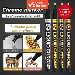 0.7mm/1mm/2mm/3mm Caneta Cromada Marcador Espelho Reparo De Tinta À Prova D'água Para Cartões Modelo Pôsteres em Oferta na Shopee