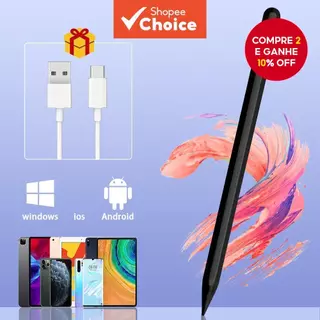 Caneta Stylus Capacitiva Universal-Tela De Toque Preta Para Tablets E Telefones iPad Android iOS em Oferta na Shopee