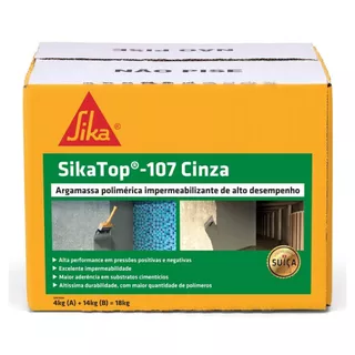 Impermeabilizante Sika Top 107 Cinza Caixa 18kg em Oferta na Shopee