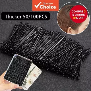 50/100 Pcs Grampos De Cabelo Pretos Suportes De Franja Simples Para Mulheres Conjunto De Acessórios Laterais Versáteis em Oferta na Shopee