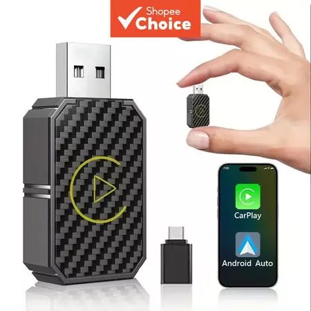Adaptador 2 em 1 sem fio CarPlay & Android Auto, converte a função original com fio do veículo para sem fio, para