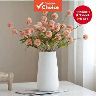 Buquê Artificial De Dente De Leão E Rosas – Flores De Seda De 5 Cabeças Com Folhas De Eucalipto Para Decoração De Casa , em Oferta na Shopee