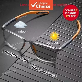 Óculos Fotocromáticos Quadrados TR90 , Esportivos Anti-Luz Azul Para Homens E Mulheres , Acessórios De Bloqueio De Radia em Oferta na Shopee